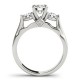 Three Stone Engagement Ring, 0.426 Ctw. Diamond Side Stones