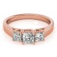 Three Stone Engagement Ring, 0.5 Ctw. Diamond Side Stones