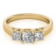 Three Stone Engagement Ring, 0.5 Ctw. Diamond Side Stones