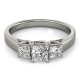 Three Stone Engagement Ring, 0.5 Ctw. Diamond Side Stones