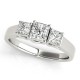 Three Stone Engagement Ring, 0.5 Ctw. Diamond Side Stones