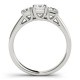 Three Stone Engagement Ring, 0.5 Ctw. Diamond Side Stones