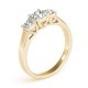 Three Stone Engagement Ring, 0.5 Ctw. Diamond Side Stones