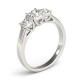 Three Stone Engagement Ring, 0.5 Ctw. Diamond Side Stones