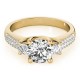 Three Stone Engagement Ring, 0.38 Ctw. Diamond Side Stones