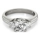 Three Stone Engagement Ring, 0.38 Ctw. Diamond Side Stones