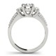 Three Stone Engagement Ring, 0.38 Ctw. Diamond Side Stones