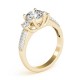 Three Stone Engagement Ring, 0.38 Ctw. Diamond Side Stones