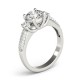 Three Stone Engagement Ring, 0.38 Ctw. Diamond Side Stones