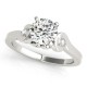 Three Stone Engagement Ring, 0.08 Ctw. Diamond Side Stones