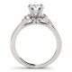 Three Stone Engagement Ring, 0.08 Ctw. Diamond Side Stones