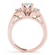 Three Stone Engagement Ring, 0.365 Ctw. Diamond Side Stones