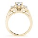 Three Stone Engagement Ring, 0.365 Ctw. Diamond Side Stones