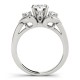 Three Stone Engagement Ring, 0.365 Ctw. Diamond Side Stones