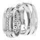 Elaine 8mm and 7mm Wide, Diamond Wedding Ring Set 0.68 Ctw
