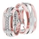 Elaine 8mm and 7mm Wide, Diamond Wedding Ring Set 0.68 Ctw