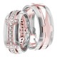 Elaine 8mm and 7mm Wide, Diamond Wedding Ring Set 0.68 Ctw