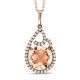 Round Morganite & Diamond Accent Pendant Morganite 3.07 Ctw, Diamond 0.36 Ctw.