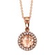 Round Morganite & Diamond Accent Pendant Morganite 0.78 Ctw, Diamond 0.23 Ctw.