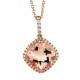 Cushion Morganite & Diamond Accent Pendant Morganite 2.55 Ctw, Diamond 0.16 Ctw.