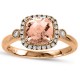 Women`s Morganite, Diamond Fashion Rings ,Diamond 0.18 Ctw, Morganite 1.22 Ctw.