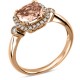 Women`s Morganite, Diamond Fashion Rings ,Diamond 0.18 Ctw, Morganite 1.22 Ctw.