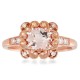 Women`s Morganite, Diamond Fashion Rings ,Diamond 0.11 Ctw, Morganite 0.68 Ctw.