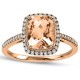 Women`s Morganite, Diamond Fashion Rings ,Diamond 0.22 Ctw, Morganite 1.78 Ctw.
