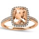 Women`s Morganite, Diamond Fashion Rings ,Diamond 0.22 Ctw, Morganite 1.78 Ctw.