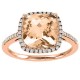 Women`s Morganite, Diamond Fashion Rings ,Diamond 0.23 Ctw, Morganite 2.45 Ctw.