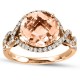 Women`s Morganite, Diamond Fashion Rings ,Diamond 0.47 Ctw, Morganite 3.32 Ctw.