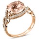 Women`s Morganite, Diamond Fashion Rings ,Diamond 0.47 Ctw, Morganite 3.32 Ctw.