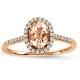 Women`s Morganite, Diamond Fashion Rings ,Diamond 0.26 Ctw, Morganite 0.73 Ctw.