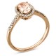 Women`s Morganite, Diamond Fashion Rings ,Diamond 0.26 Ctw, Morganite 0.73 Ctw.